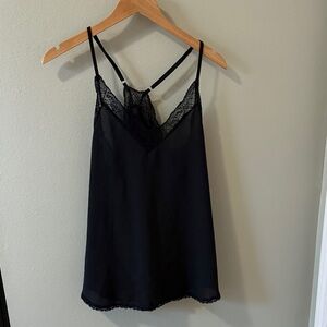 Elegant Black and White Lace Trim Camisole